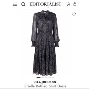 ULLA JOHNSON BRIELLE RUFFLED SHIRTDRESS DRESS